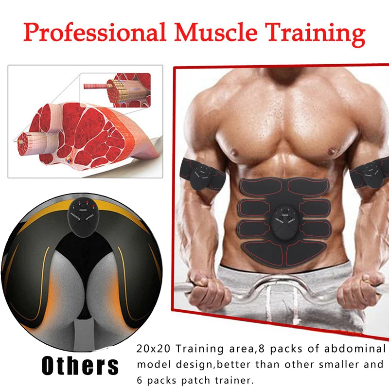 Electric Muscle Stimulator EMS Wireless Buttocks Hip Trainer Abdominal ABS Stimulator
